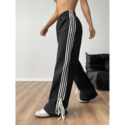 Side-Stripe Wide-Leg Track Pants