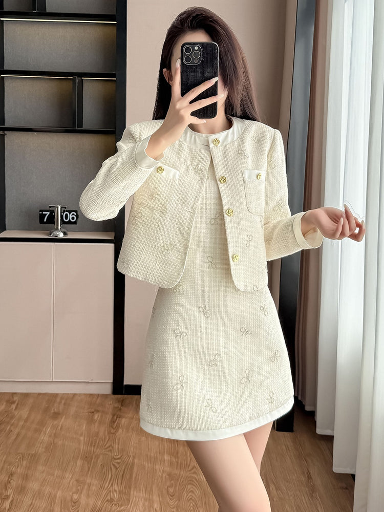 Knit Mini Dress and Jacket Set