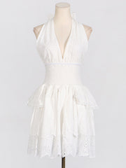 Tiered Halter Mini Dress