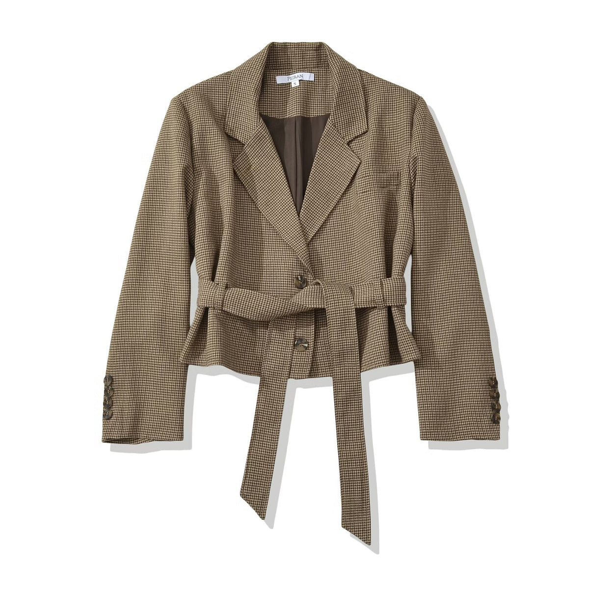 Tie-Waist Checked Jacket