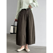 Cropped Belted Wide-Leg Jeans
