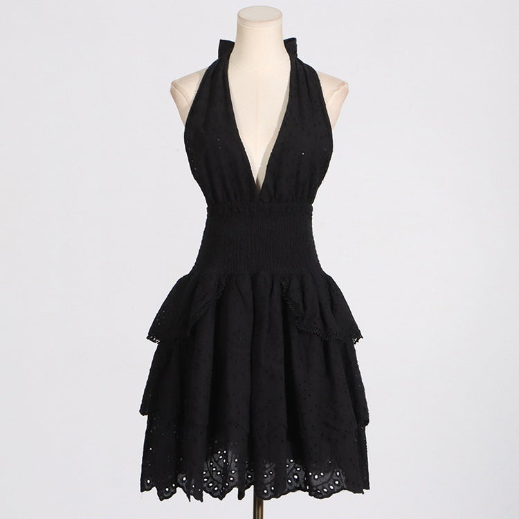 Tiered Halter Mini Dress