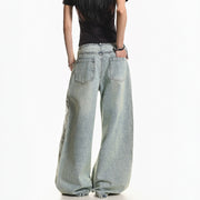 Light-Wash Wide-Leg Jeans