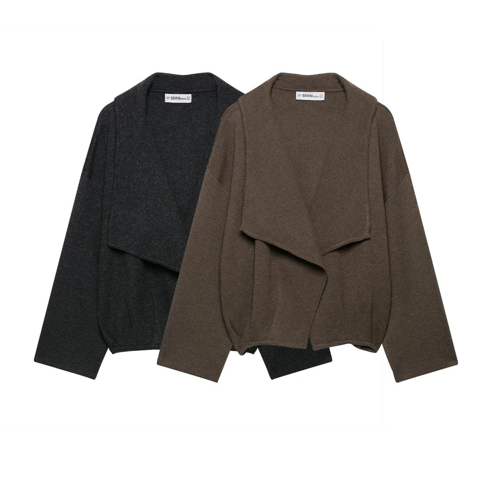 Draped Open-Front Cardigan