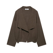 Draped Open-Front Cardigan