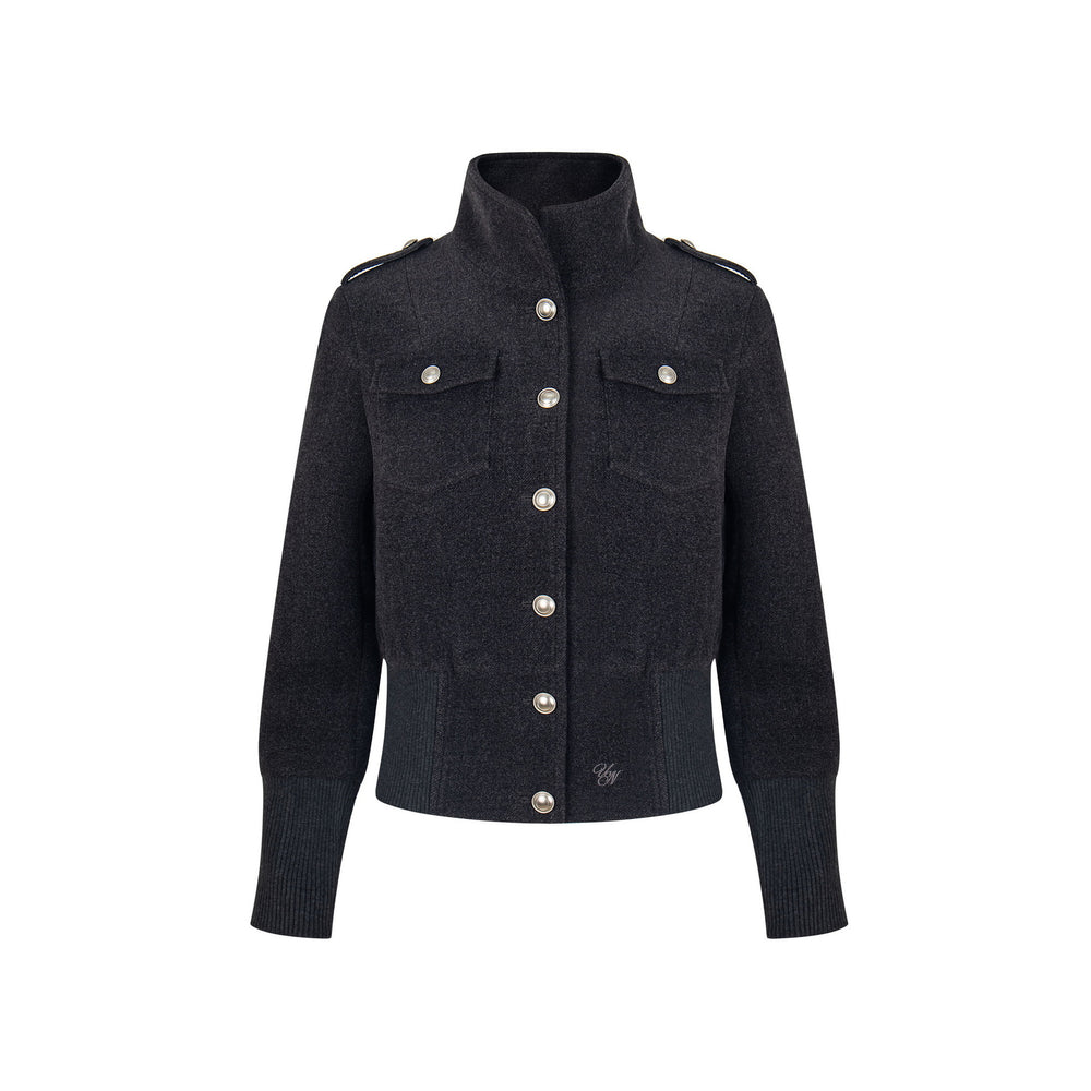 Fitted Stand-Collar Jacket