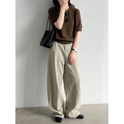 Belted Wide-Leg Denim Trousers
