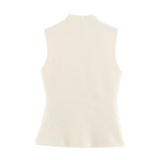 Stand-Collar Knit Vest