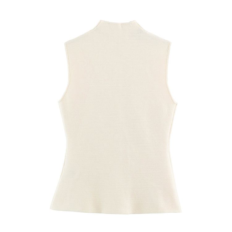 Stand-Collar Knit Vest