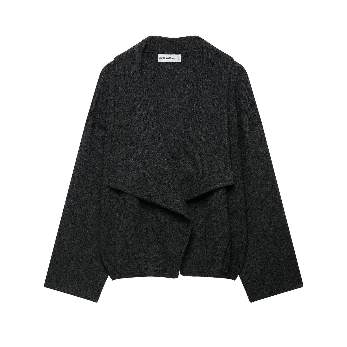 Draped Open-Front Cardigan