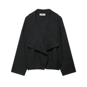 Draped Open-Front Cardigan