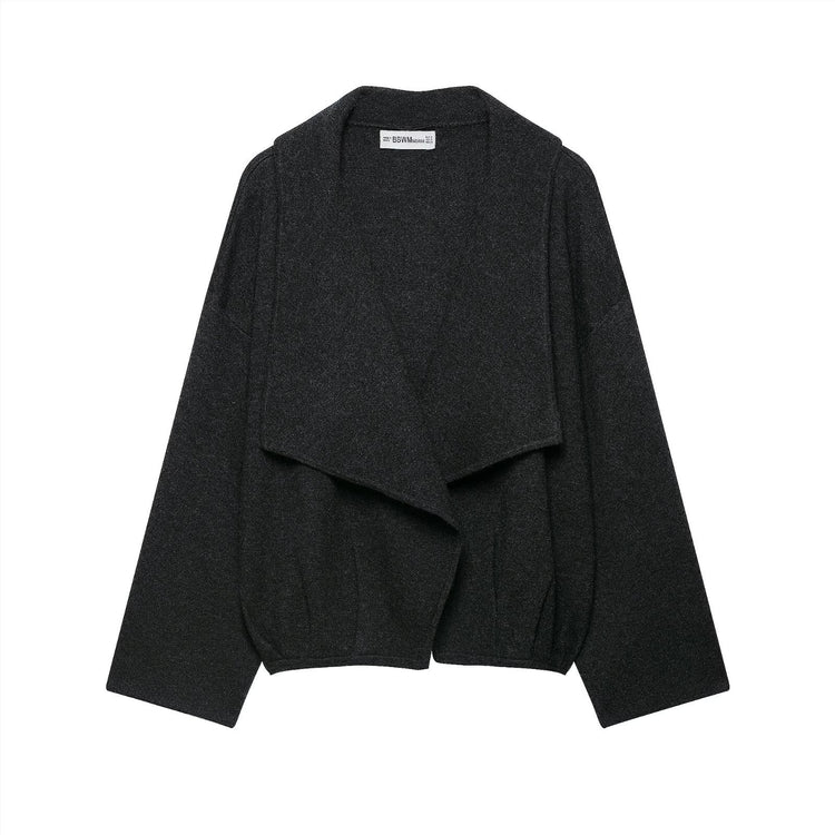 Draped Open-Front Cardigan