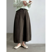 Cropped Belted Wide-Leg Jeans