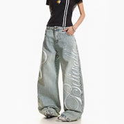Light-Wash Wide-Leg Jeans