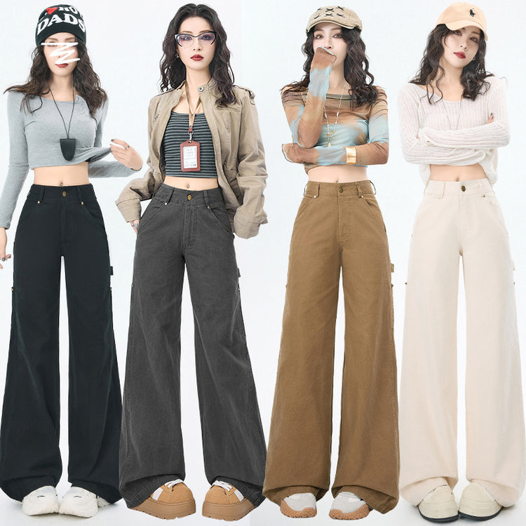 High-Waist Cargo Trousers