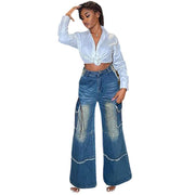 Panelled Wide-Leg Jeans