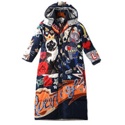 Graphic Print Longline Puffer
