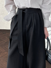 Belted Pleat-Front Trousers