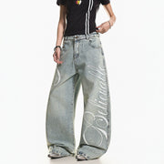 Light-Wash Wide-Leg Jeans