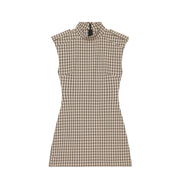 Checked Sleeveless Playsuit