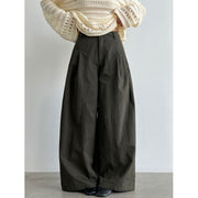 Pleat-Front Wide-Leg Trousers