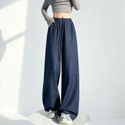 Drawstring Wide-Leg Jeans