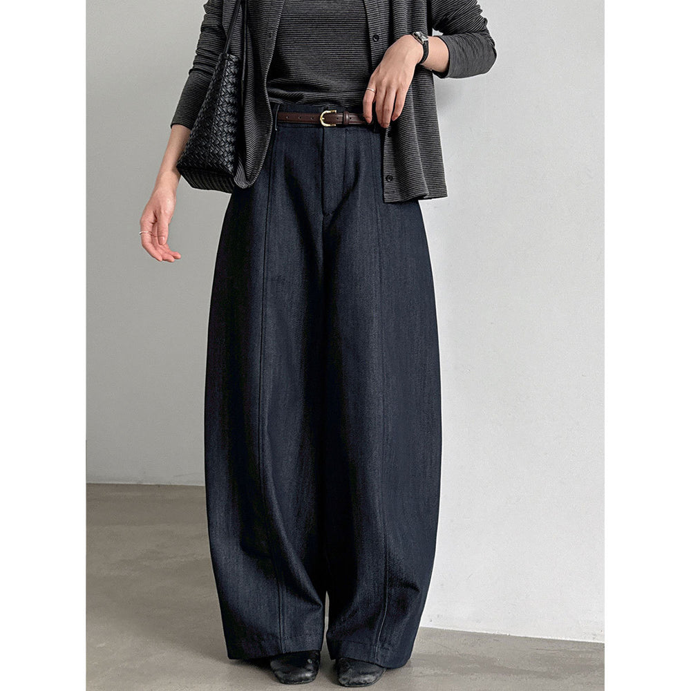 Draped Wide-Leg Trousers
