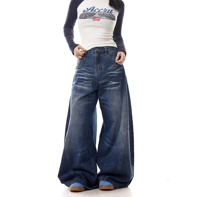 Washed Relaxed Wide-Leg Jeans