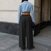 Polka-Dot Wide-Leg Trousers