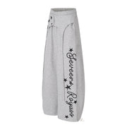 Star-Detail Wide-Leg Joggers