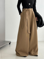 Belted Pleat-Front Trousers