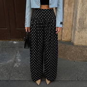 Polka-Dot Wide-Leg Trousers