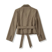 Tie-Waist Checked Jacket