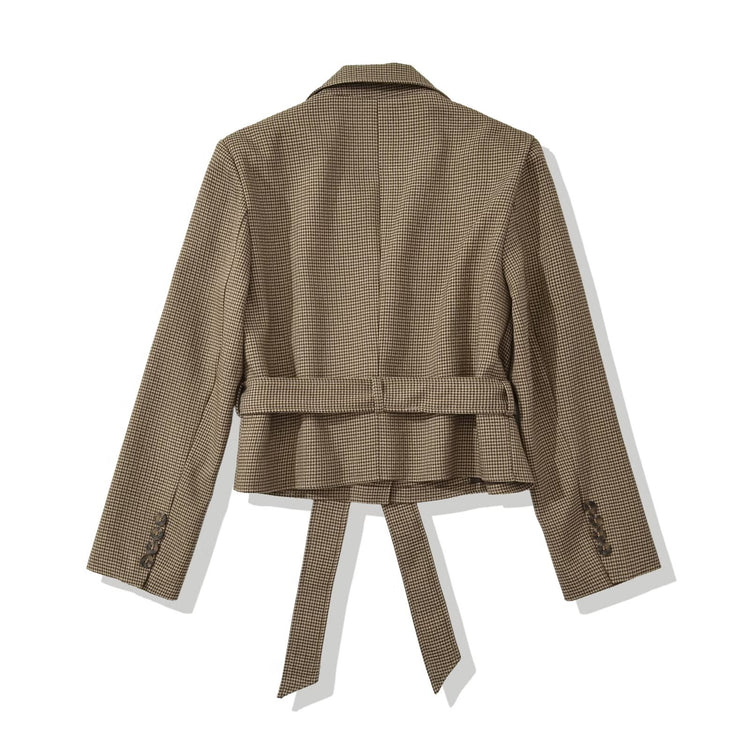 Tie-Waist Checked Jacket