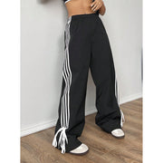 Side-Stripe Wide-Leg Track Pants