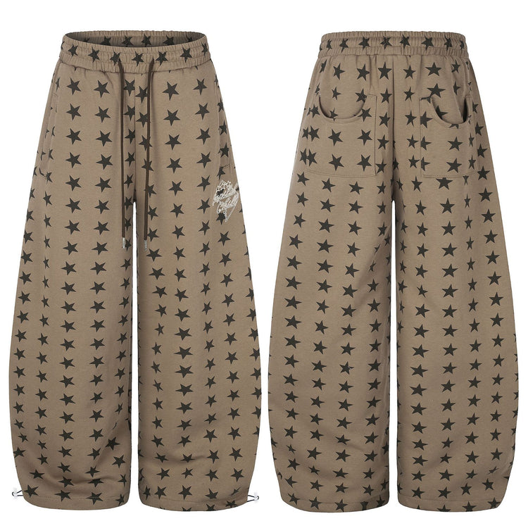 Star Print Barrel Joggers