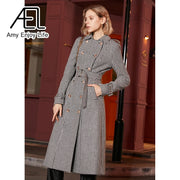 Houndstooth Tailored Long Coat