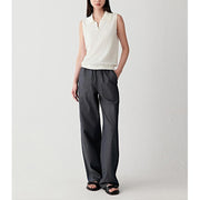 Open-Knit Polo Vest