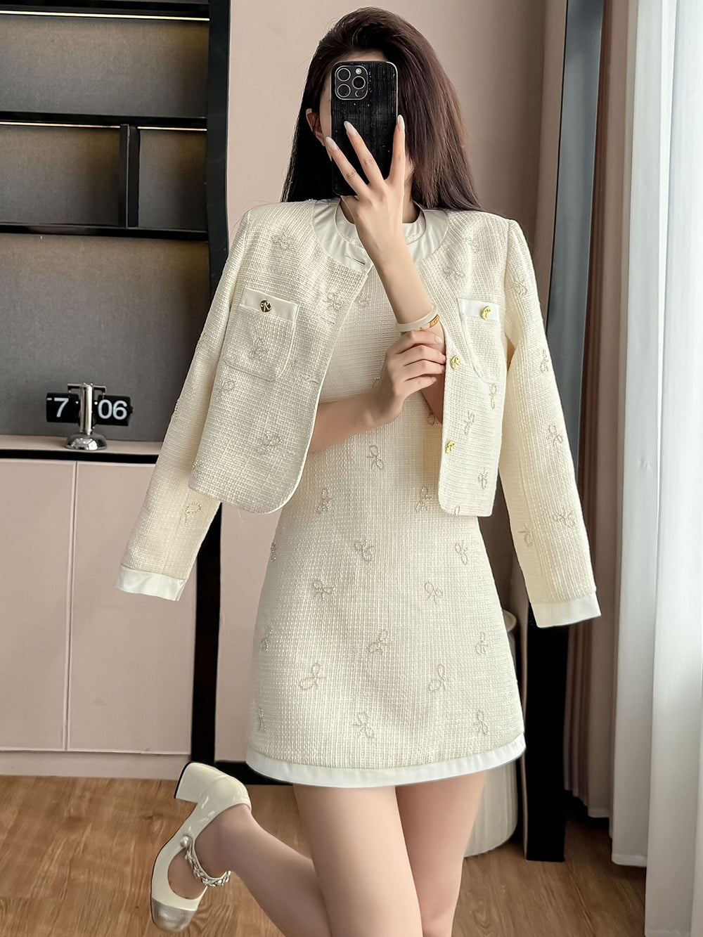Knit Mini Dress and Jacket Set
