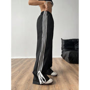 Side-Stripe Wide-Leg Track Pants