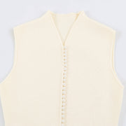 Stand-Collar Knit Vest