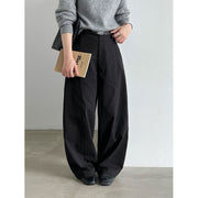 Curved-Seam Wide-Leg Trousers