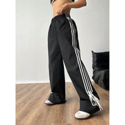Side-Stripe Wide-Leg Track Pants