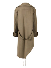 Asymmetric Panelled Long Coat