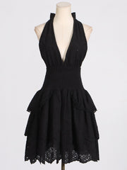Tiered Halter Mini Dress