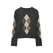 Argyle Knit Cardigan