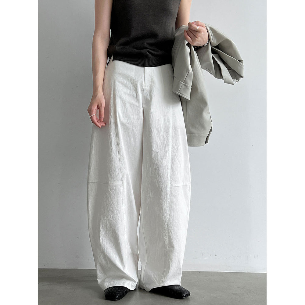 Curved-Seam Wide-Leg Trousers