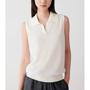 Open-Knit Polo Vest