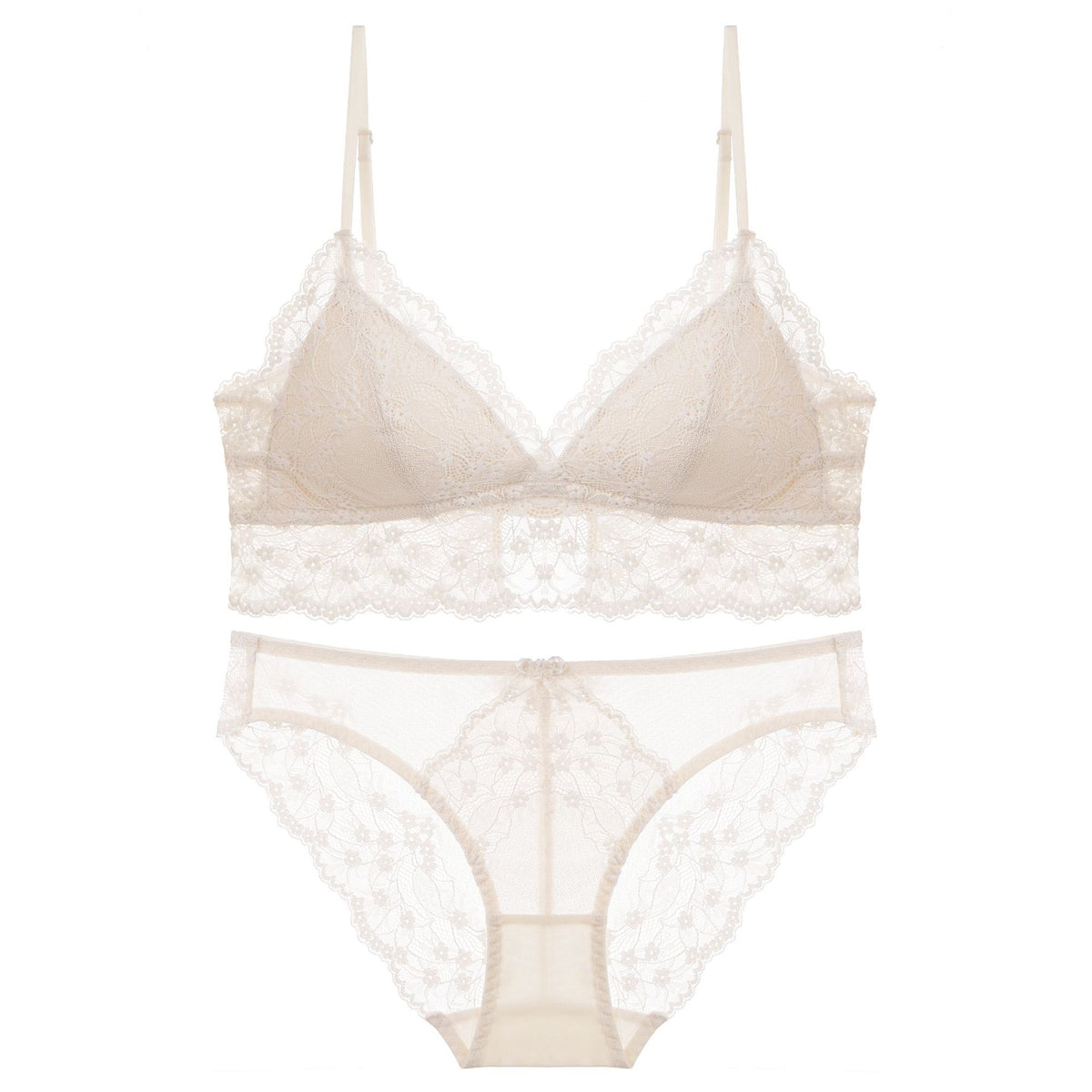 Floral Lace Bralette & Brief Set