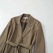 Tie-Waist Checked Jacket